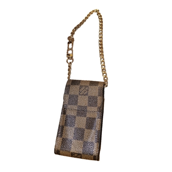 Louis Vuitton Accessories - Louis Vuitton Damier Ebene Cigarrete/Accesories Case with unbranded chain.